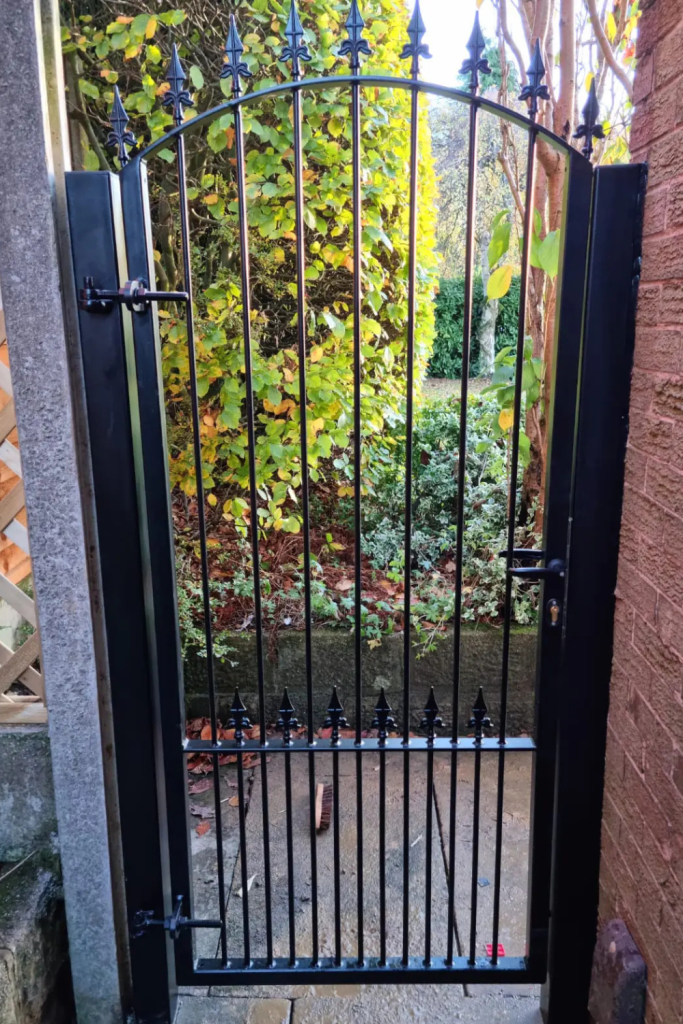 2 black rail gate